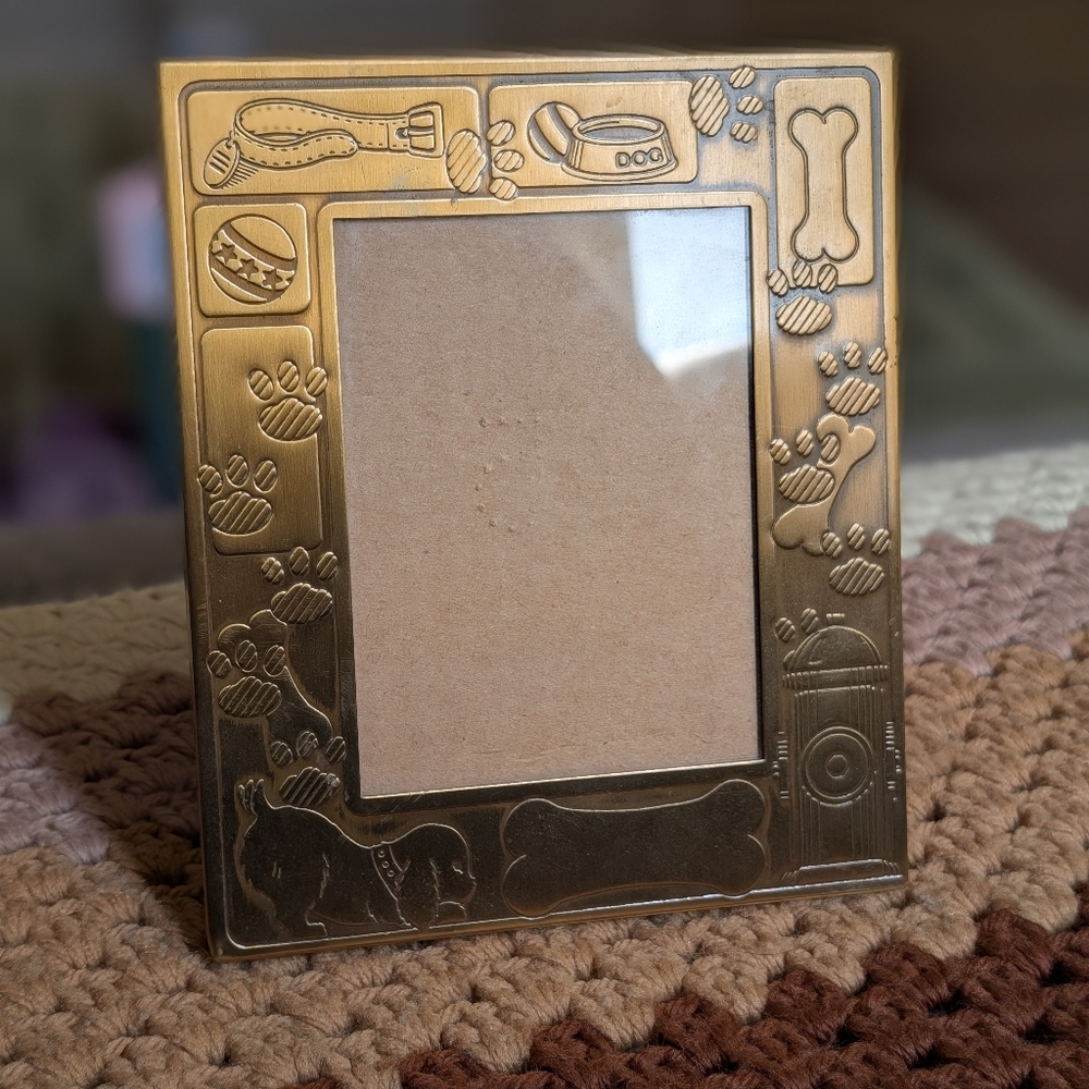 Brass Dog Picture Frame